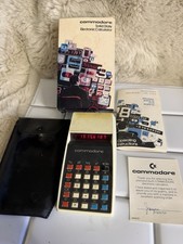 Rare Vintage Commodore Solid State Red LED Calculator 889D Box Manual Case Card picture