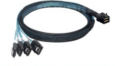 High Quality miniSAS HD SFF8643 to (4) SATA Breakout Forward Cable 1M =LSI00411 picture
