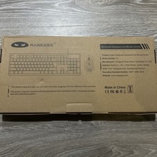MageGee  Keyboard and Mouse Combo USB Wired Backlit White Gaming RGB lighting picture