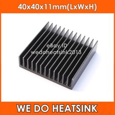 2pcs Extrusion 40x40x11mm Heatsinks Aluminum Black for LED PC IC Transistor picture