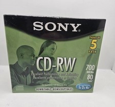 Sony CD-RW 700 MB/Mo 80 min Disks-5 Pack-Rewritable picture