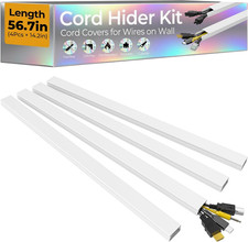 56.7in TV Cord Hider Wall, Cord Covers for 2-4 Wires on Wall, Self-Adhesive TV C picture