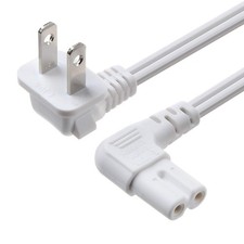 Universal 2 Prong Angled 18 AWG Power Cord - NEMA 1-15P to IEC320 C7 Figure 8... picture