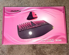 MOFii BOMI Wireless Ergonomic Keyboard & Mouse Set English QWERTY Black/Pink picture