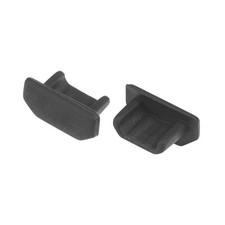 30pcs Silicone Micro USB Cap Port Cover Anti Dust Protector 6.5mmx2.3mm Black picture
