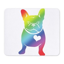 CafePress French Bulldog Love Cartoon RAINBOW Mousepad  (740761326) picture