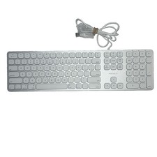 MACALLY Small Wired Keyboard for Mac & Windows, Silver Aluminum picture