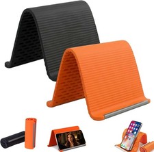2Pcs Silicone Phone Stand with Aluminum, Flexible Foldable Phone Holder picture