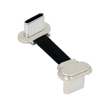 USB C Short Flat Cable USB 2.0 Type C Dual 90 Degree Angled PD 65W picture