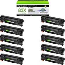 10PK Black CF283X Toner Cartridge for HP LaserJet Pro M201n M201dw M202n M202dw picture