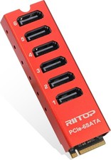 RIITOP M.2 to SATA Adapter [6-Port], M2 NVMe to SATA 3.0 Card ASM1166 Chipset picture