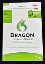 Dragon NaturallySpeaking 11 Basics NEW SEALED Speech Recognition Software Mic picture