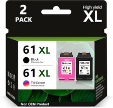 2PK 61XL Ink Cartridge Combo For HP ENVY 4500 4502 5530 5535 OfficeJet 2620 2622 picture