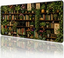 Floral Bookshelf Extended Mouse Pad 31.5