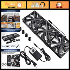 Dual Ball 3 x 120mm Computer Cooling Fan AC Plug DC 12V Server Case Fans picture