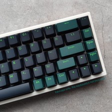 Dark Black Green PBT Keycaps Set Double-shot Ergonomic for Mechanical Keyboards picture