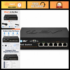 Gigabit 6-Port PoE+ Switch, 4 PoE+ Ports, 2 Uplink, 1000Mbps, 60W Power Supply picture