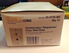 Combination Telephone/Coax Wall Plate - #30-9732-BU - Lot of 10 - Lot# 1055 picture