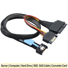 PCIE5.0 Slimline SAS MCIO 8i 74Pin to 2xSFF 8639 with 15P SATA Server Data Cable picture