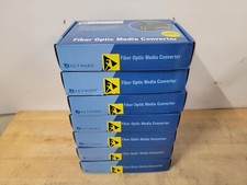 LOT OF 7 NEW NETWORX Fiber Optic Media Converter SC Fiber to Ethernet Converter picture