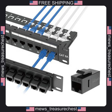 24-Port Cat6A Patch Panel with Keystone Couplers, 10G Support, 19-Inch Rack picture