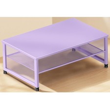 ECOLOVI 2-Tier Computer Monitor Stand Riser, Desk Organizer 2-tier, Purple picture