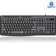 Quiet Wired Computer Keyboard with Large Number Pad - Spill-Proof & Ergonomic picture