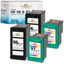 4PK Fits HP 96 Black C8767WN HP 97 Color Ink Cartridge For Deskjet 6520xi picture