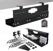 Under Desk Cable Management Tray No Drill – Wire Management - Cord Organizer – H picture