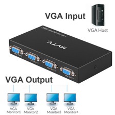 4-Port VGA Splitter Splitter VGA 4 Ports Image of A PC For 4 Screens US Stock picture