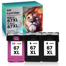1-3PK 67-XL 67XL Black & Color Ink for HP Deskjet 4155e Plus 4122 4132 4155 Lot picture
