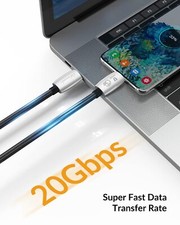 20Gbps USB 4 Cable 240W Thunderbolt 4/3 Cable 40Gbps Data Transfer 3.3ft-6.6ft picture