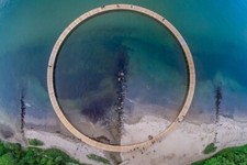 Landscape nature aerial view water sea stones coast pier Custom Gaming Mat Desk picture
