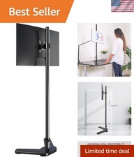Single Tall Monitor Mount, Extra Long Computer Stand with 47 inch Pole, Floor... picture