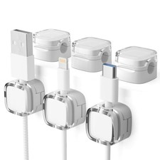 6 Pack Magnetic Cord Organizer & Cable Clips - Adjustable Under Desk Cable Ma... picture
