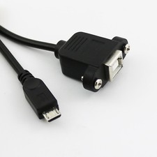 10pcs Micro USB 5 Pin Male to USB 2.0 B Female Socket Printer Panel Mount Cable picture