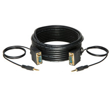 10FT - SVGA Male/Male + 3.5mm Aux Audio Cable Jack for Monitor PC Projector TV picture