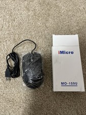 iMicro Wired USB Optical Ergonomic Scrolling Computer Mouse MO-159U - Black NEW picture