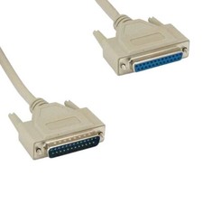 [Lot10] 25Ft DB25 25Pin Male to Female Cable 28AWG Serial RS232 Printer DTE Scan picture