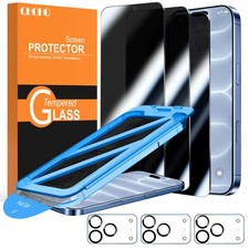 QHOHQ for iPhone 18 Pro Privacy Screen Protector, 9H+ Tempered Glass, 3+3P picture