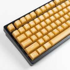 142 Keys PBT Doubleshot Translucent Keycaps Yellow SA Profile Custom Key Set picture