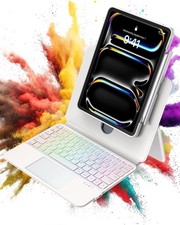 BLOSOMEET iPad Pro 11 M5/M4 Keyboard Case Backlit Trackpad Detachable White picture