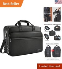 Expandable 18 Inch Gaming Laptop Briefcase - Water-Resistant Travel Bag for Men picture