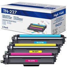 3PK TN227 Toner W/Chip Compatible with Brother CYAN MAGENTA YELLOW MFCL3710CW picture