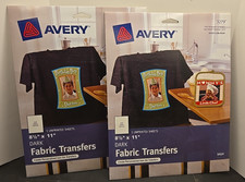 LOT OF 2  Avery 3279 CUSTOM TRANSFERS  Fabric T-shirts Printable Iron-On 8.5x11 picture