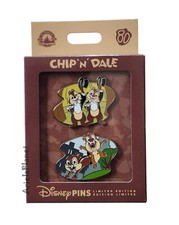 Disney Parks CHIP N DALE 80th Anniversary LIMITED EDITION 2200 2 PIN Set picture