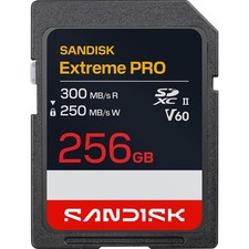 Sandisk NEW 256GB Extreme PRO SDXC UHS-II V60 Memory Card, Up to 300MB/s Read ( picture