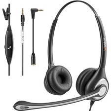 Headset Wired Computer Headset with Microphone – Noise Cancelling 3.5mm/2.5mm... picture