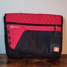 OGIO Technologio RS.655 Laptop Messenger Bag Black & Red Padded Organizer picture