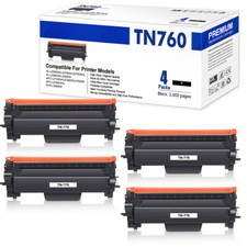 4x TN760 TN730 With Chip Toner Compatible With Brother HL-L2370DW L2390DW TN-760 picture